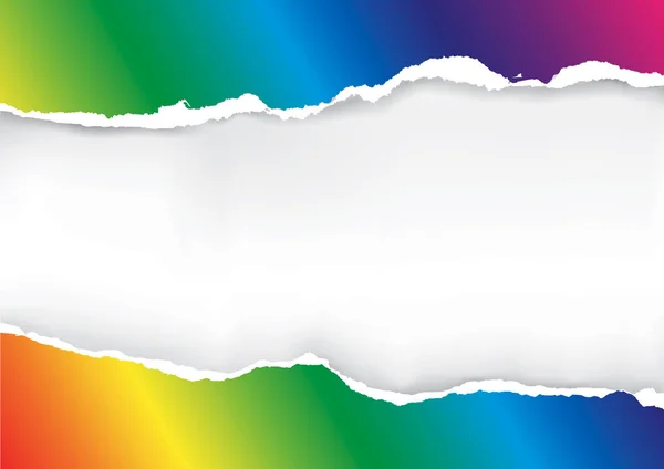 Rainbow kolorowe tło rozdarty papier. — Wektor stockowy