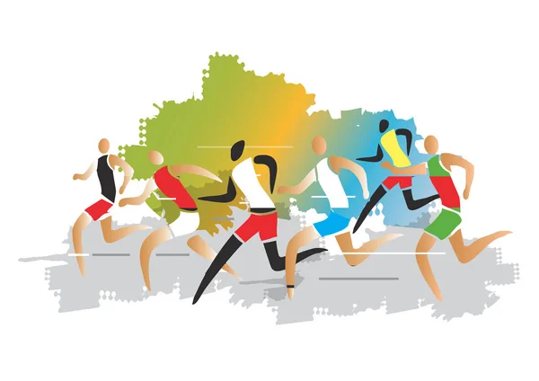 Marathon Runner race. — Stock Vector