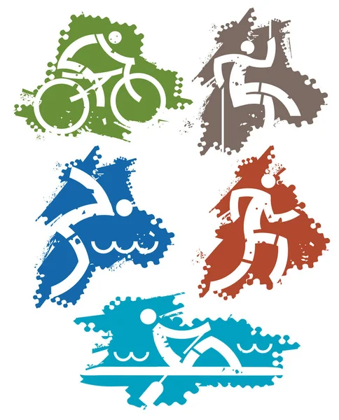 Outdoor sports grunge icons. — Stock Vector