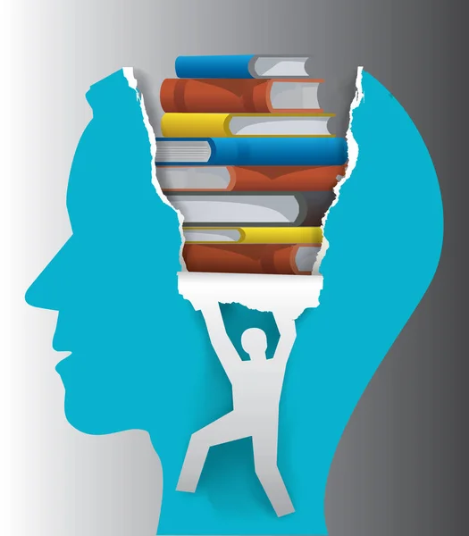 Onderwijs literatuur boeken concept. — Stockvector