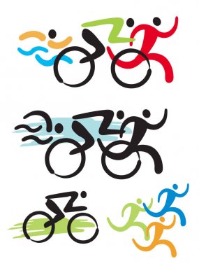 Triatlon rakip simgeler.