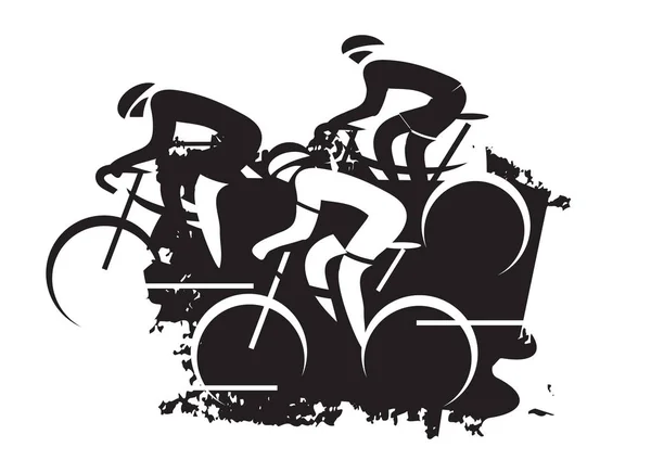 Carrera ciclista por carretera . — Vector de stock