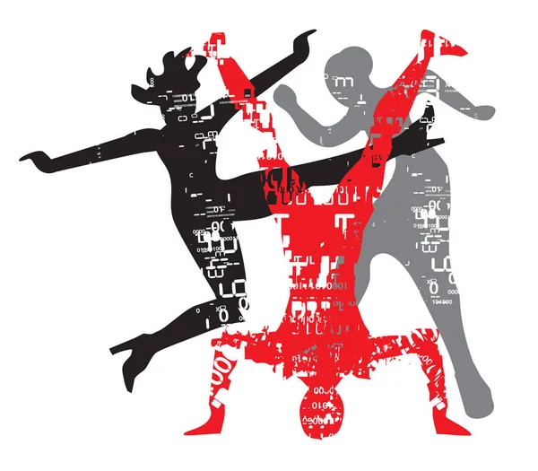 Silhouettes de danse expression moderne . — Image vectorielle