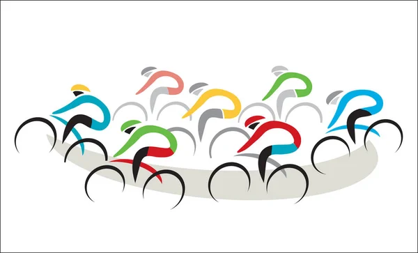 Compétition cycliste sur route . — Image vectorielle