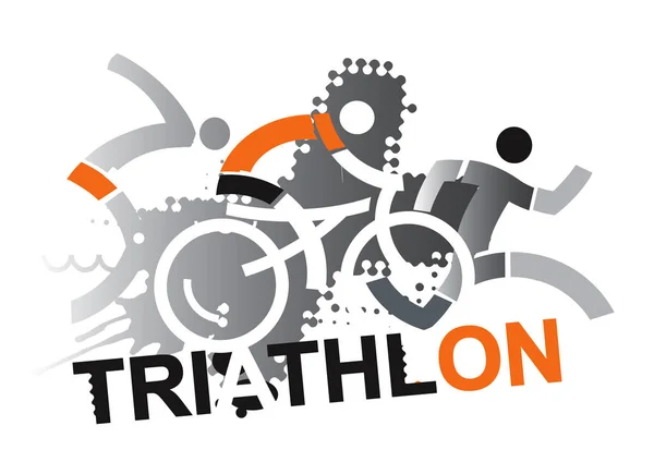 Triatlon versenyző sportolók — Stock Vector