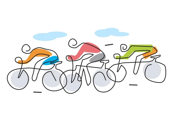 Cyclisme ligne de course art stylisé . — Image vectorielle
