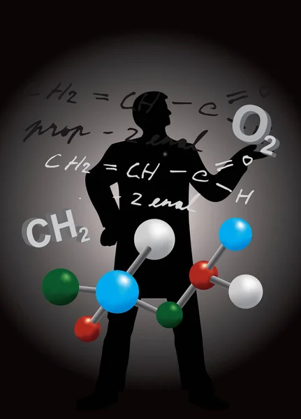 Nauczyciel chemii sylwetka. — Wektor stockowy