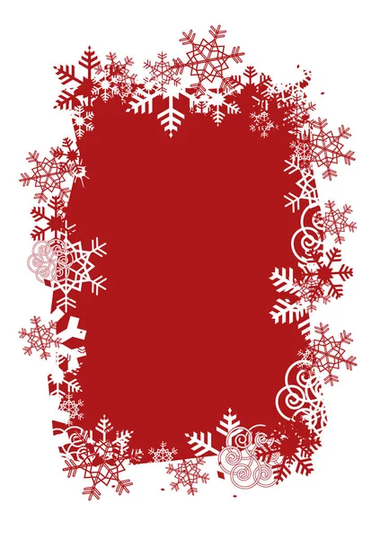 Fond de Noël avec cadre de flocons de neige . — Image vectorielle