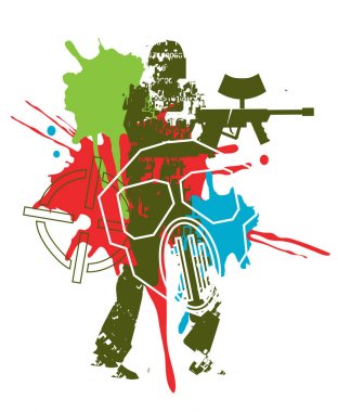  Paintball spor oyuncu.