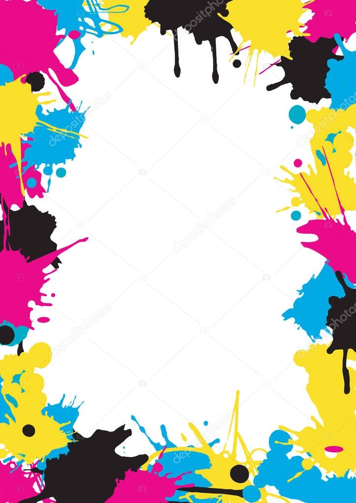 Print colors Splatters frame.