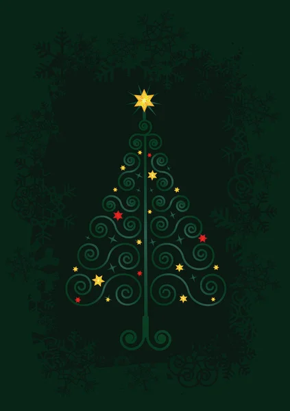 Árbol de Navidad decorativo — Vector de stock