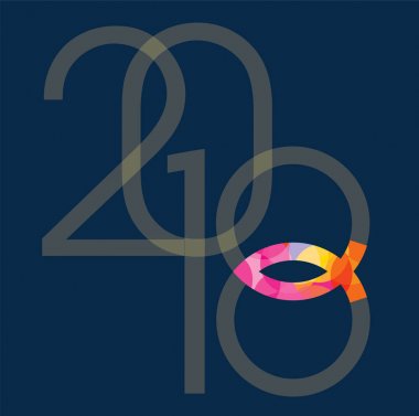 İsa'nın balık sembol yeni yıl. 