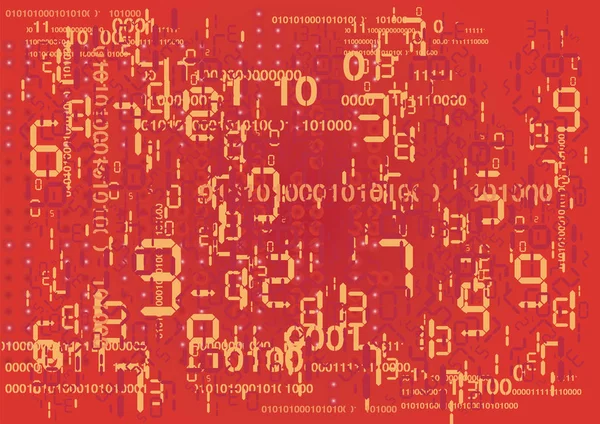 Fond Grunge Avec Des Numéros Numériques Des Codes Binaires Fond — Image vectorielle
