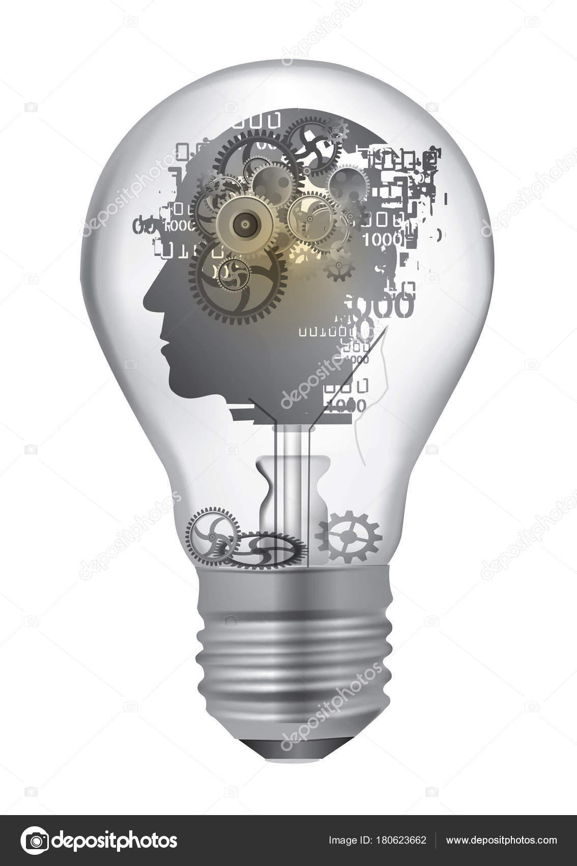 Uomo Con Sindrome Burn Out Lampadina Illustrazione Lampadina Con Silhouette Vettoriali Stock C Chachar 180623662