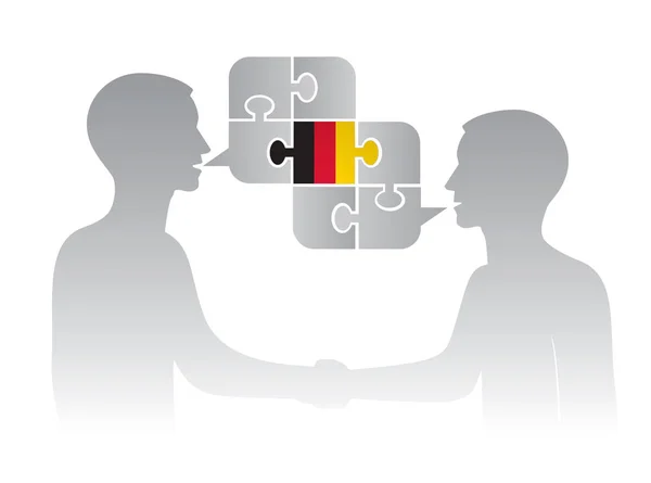 Deux Hommes Affaires Parlant Allemand Illustration Deux Hommes Affaires Succès — Image vectorielle