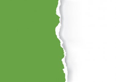 Yeşil yırtılmış kağıt arka plan. Metin veya resim için yer ile yeşil kağıt artalanları halat. Vektör kullanılabilir.