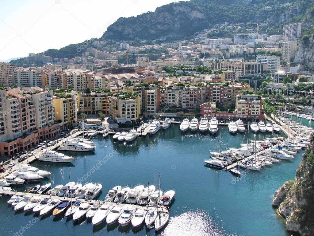 the yachts in the harbour of Monaco