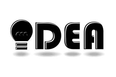 Fikir simgesi, lamba, beyaz arka plan vektör çizim