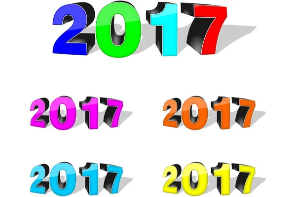 Gelukkig Nieuwjaar 2017, text design, 3D vector illustratie — Stockvector