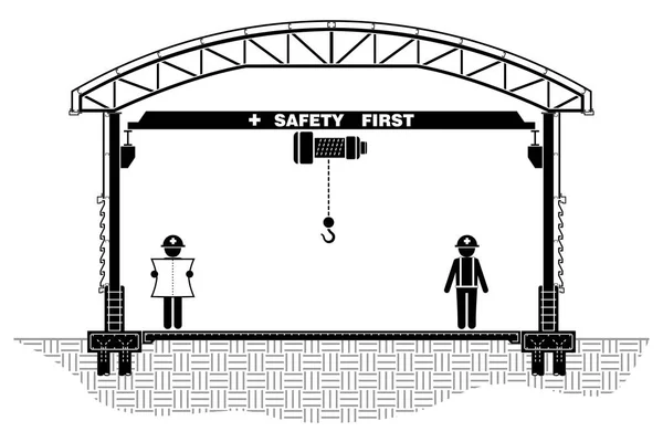 Склад, заводська секція, конструкція каркасу даху Векторні ілюстрації — стоковий вектор