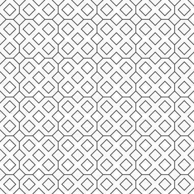 Soyut, pürüzsüz elmas desenli, karenin siyah beyaz çizgisi. Baskı için geometrik doku tasarla. Doğrusal biçim, vektör illüstrasyonu