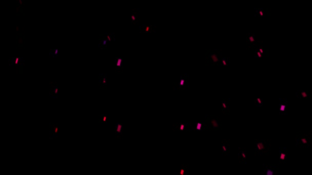 ブラックを基調としたレッドグリッター箔のコンフェッティ — ストック動画