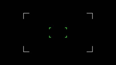 Beyaz kare çerçeve ve siyah arkaplanda flaş ışığı olan kamera görüntüleyicisinin canlandırması