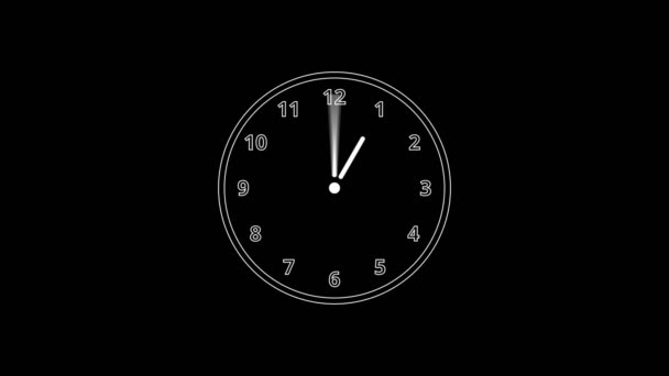 Animación Del Reloj Blanco Cuenta Atrás Horas Día Velocidad Rápida — Vídeo de stock