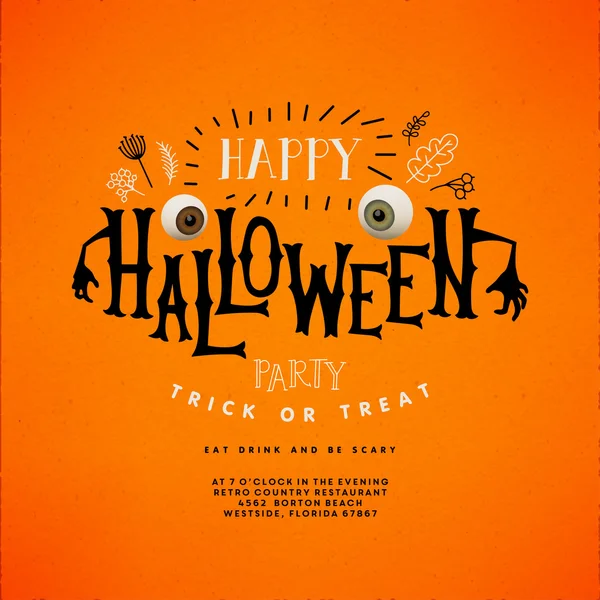 Gelukkig halloween belettering. — Stockvector