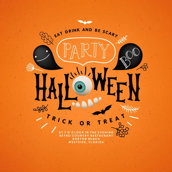 Gelukkig halloween belettering. — Stockvector