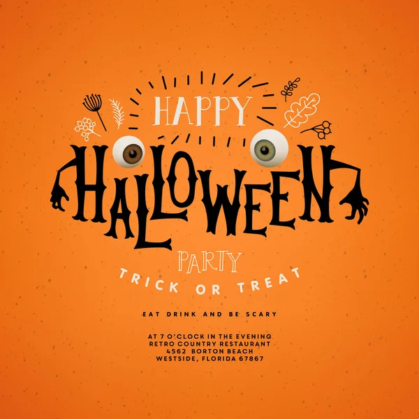 Gelukkig halloween belettering. — Stockvector