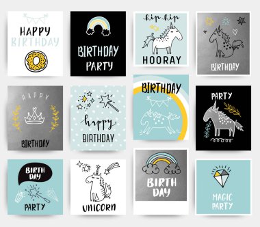 vektör mutlu doğum günü kartı