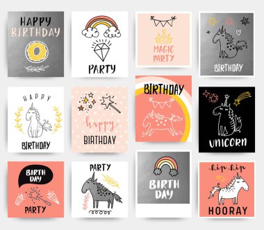 vektör mutlu doğum günü kartı