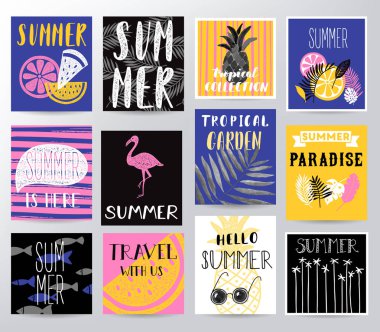 Tropikal yaz illüstrasyon