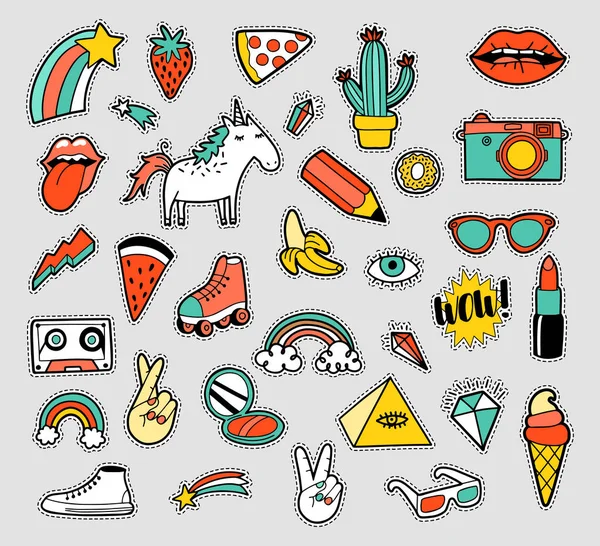 Moda yama rozetleri kümesi