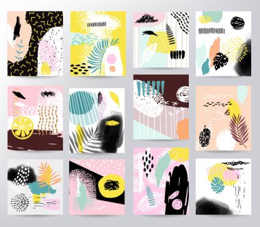 Soyut tropikal illüstrasyon