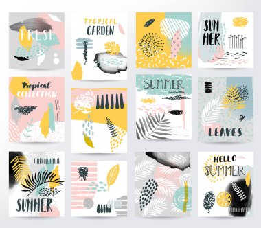 Soyut tropikal illüstrasyon