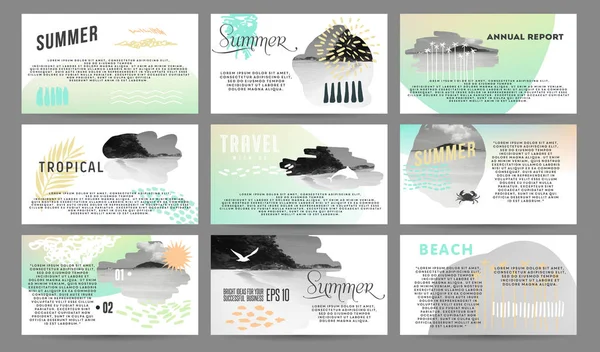 夏季热带抽象插图 — 图库矢量图片