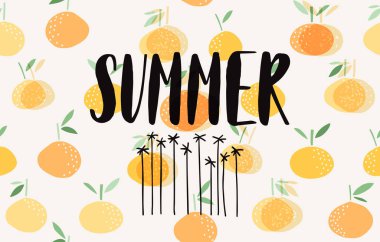 Vektör yaz desen meyve ile.