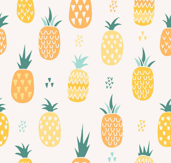 Vector summer pattern with fruits. 