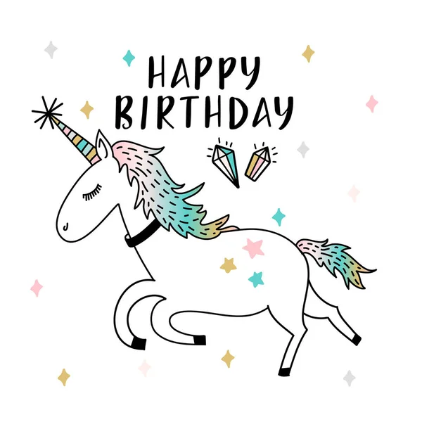 Unicorn magic party illustration — Stock Vector