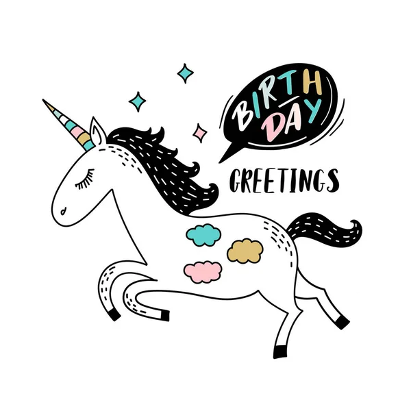 Einhorn magische Party Illustration — Stockvektor