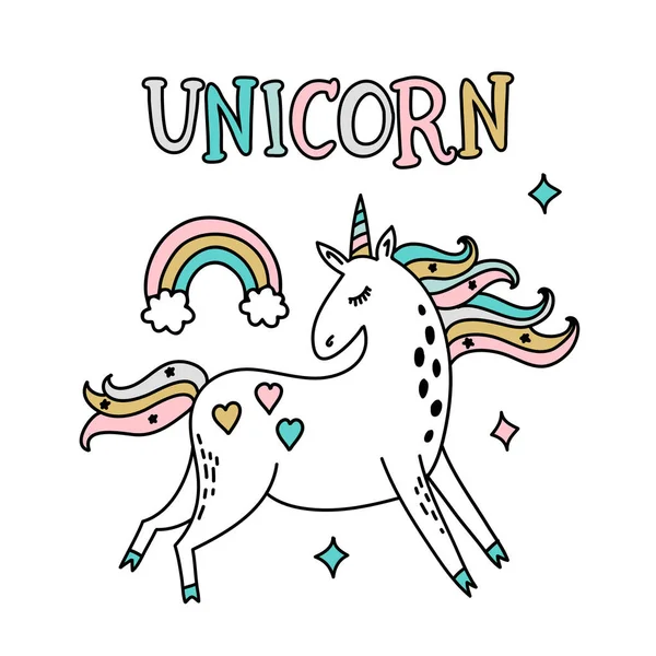 Unicornio mágico partido ilustración — Archivo Imágenes Vectoriales