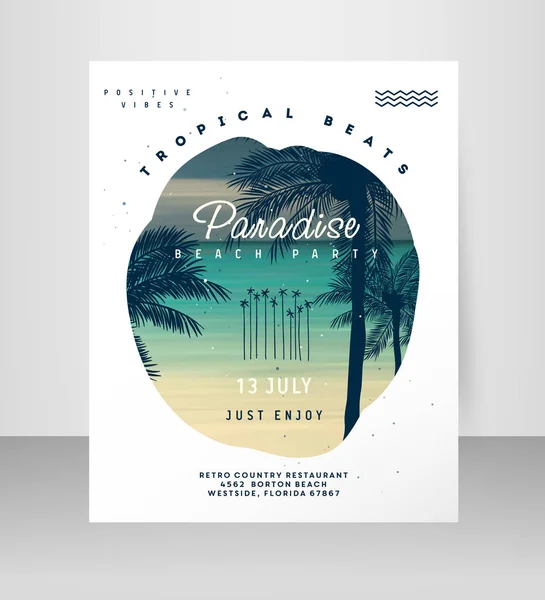 Sommaren beach party illustration — Stock vektor