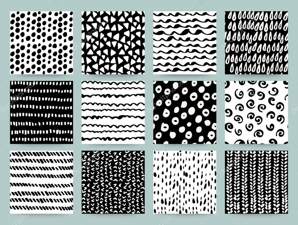 Set of abstract seamless patterns