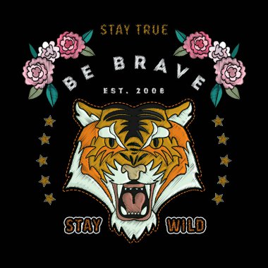 Japonya kaplan vektör nakış