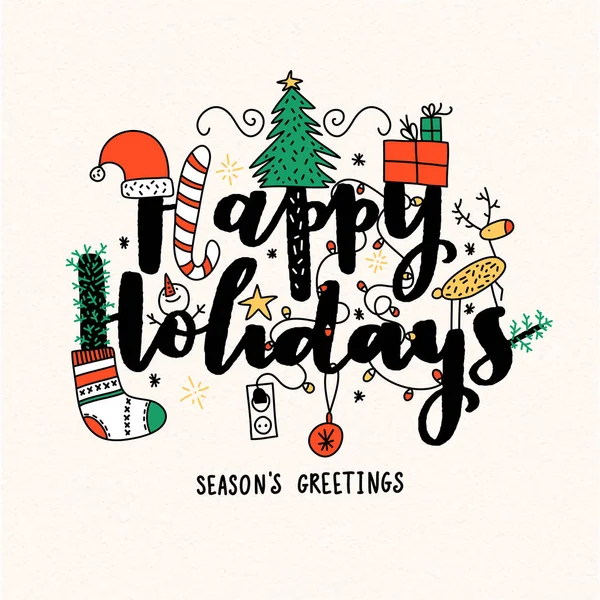 Kerst vectorillustratie belettering. — Stockvector