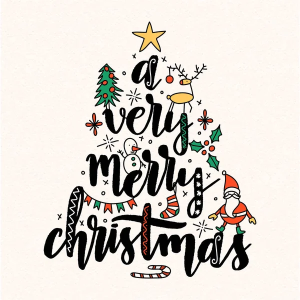 Kerst vectorillustratie belettering. — Stockvector