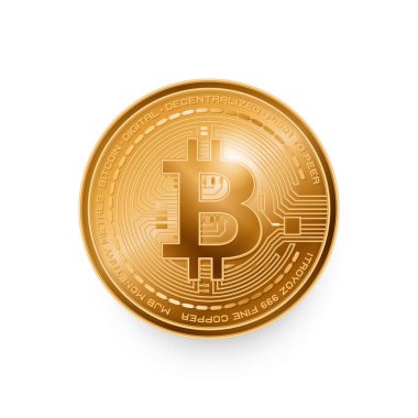 Bitcoin gerçekçi vektör çizim