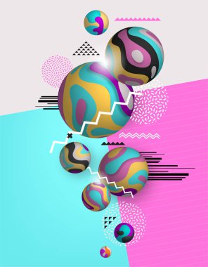 Soyut 3d küre vektör arka plan illüstrasyon